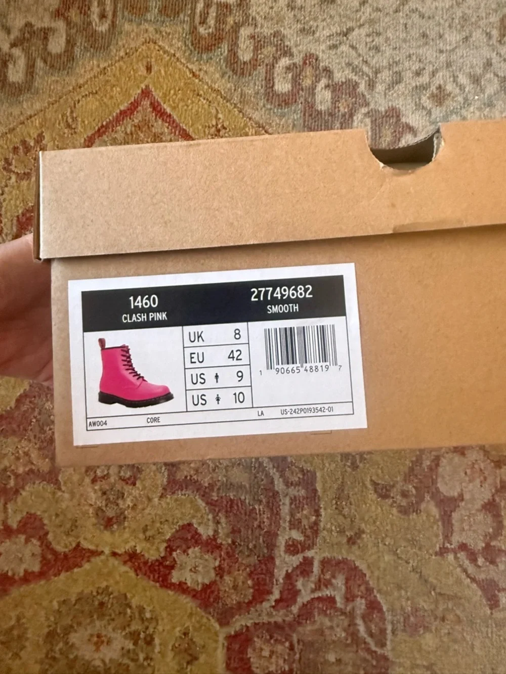 New Dr. Martens Clash Pink 1460 Smooth Leather Boots - Picture 2 of 6